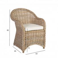 Fotelis KATALINA 63x66xH85cm, natūralus rotango