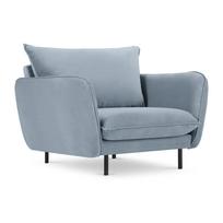 Šviesiai mėlynas aksominis fotelis Vienna - Cosmopolitan Design