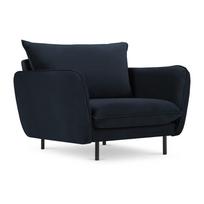 Tamsiai mėlynas aksominis fotelis Vienna - Cosmopolitan Design