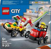 lego konstruktoris - LEGO® City Pizza vs. Fire Truck Race Car Pack 60458, 70 vnt. - 1 nuotrauka
