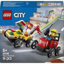 lego konstruktoris - LEGO® City Pizza vs. Fire Truck Race Car Pack 60458, 70 vnt. - 2 nuotrauka