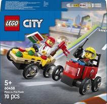 lego konstruktoris - LEGO® City Pizza vs. Fire Truck Race Car Pack 60458, 70 vnt. - 4 nuotrauka