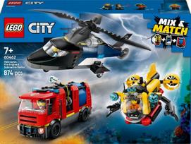 lego sraigtasparnis - LEGO City 60462 - Sraigtasparnio ugniagesių automobilio ir povandeninio laivo rinkinys - 1 nuotrauka