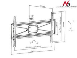 tv ceiling mount - Maclean MC-705 TV Ceiling Mount 37-70'' Bracket 50kg PROFI MARKET SYSTEM - 2 nuotrauka