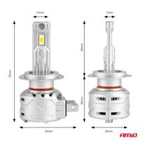 led lemputes zibintu - LED lemputės H7 Amio X2  400% 72W 6500K 7920lm - 2 nuotrauka