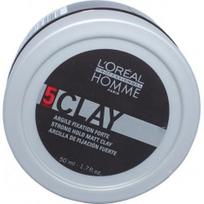 Lanksčios fiksacijos plaukų molis L'oreal Homme Clay 5 Strong hold Matt Clay 50ml