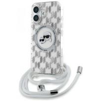 Karl Lagerfeld "IML Crossbody Monogram Karl and Choupette Head Mag iPhone 16" Clear