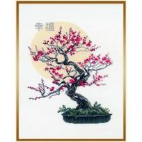 RIOLIS - Create It Yourself - Siuvinėjimo rinkinys „Bonsai Sakura - gerovės simbolis“ 1036 (35x45 cm)