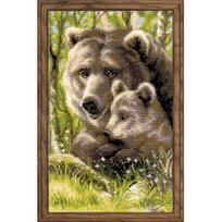 RIOLIS - Create It Yourself - Siuvinėjimo rinkinys „Mama su meškučiu“ 1438 (22x38 cm)