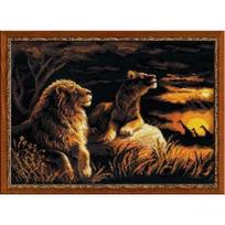 RIOLIS – Create It Yourself – Siuvinėjimo rinkinys „Savanos liūtai“ 1142 (40x30 cm)