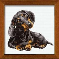 RIOLIS – Create It Yourself – Siuvinėjimo rinkinys „Taksiukas“ 906 (25x25 cm)