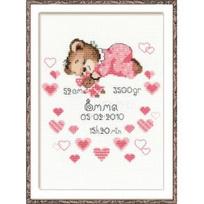 RIOLIS – Create It Yourself – Siuvinėjimo rinkinys „Mergaitės gimimo liudijimas“ 1123 (18x24 cm)