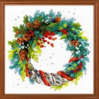 RIOLIS – Create It Yourself – Siuvinėjimo rinkinys „Vainikas su eglišakėm“ 1603 (30x30 cm)