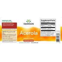 c vitaminas 500 - SWANSON, Acerola ir Natūralus Vitaminas C, 60 kapsulių - 2 nuotrauka