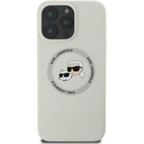 Karl Lagerfeld "Liquid Silicone K&CH Heads MagSafe iPhone 16 Pro" Beige
