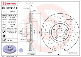 Stabdžių diskas BREMBO 09.9922.1X