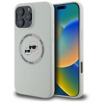 Karl Lagerfeld "Liquid Silicone K&CH Heads MagSafe iPhone 16 Pro Max" Beige