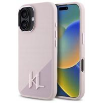 telefono deklas karl lagerfeld - Karl Lagerfeld "Silicone Shadow Metal Initial MagSafe iPhone 16" Pink - 1 nuotrauka