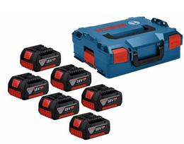 akumuliatorius bosch 6.0 - Bosch GBA 18V; 18 V; 6x4,0 Ah + lagaminas - 1 nuotrauka