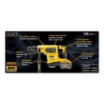 sds max - Perforatorius DeWalt DCH481X2; 6,1 J; SDS-max; 54 V; 2x9,0 Ah akum. - 5 nuotrauka