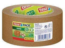 tesa lipni juosta 50mm - Popierinė pakavimo juosta TESA PACK Paper ECO Logo, 50mm x 50m, ruda - 1 nuotrauka