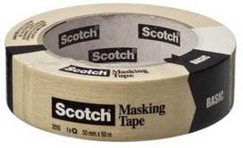3M 2010-36C, General purpose masking tape, rusvai gelsvas, Rough, Smooth, 1 day(s), 50 m, 36 mm