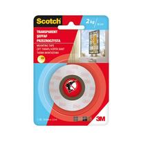 3M Dvipusė skaidri montavimo juostelė Scotch 4004 TRANSPARENT, 19 mm x 1,5 m