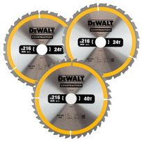 216 pjovimo diskas - DeWalt diskinių pjūklų rinkinys medienai (DT1962-QZ), 216 mm, 3 vnt. - 1 nuotrauka