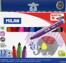 markeriai flomasteriai - Flomasteriai Milan, 12 sp. - 1 nuotrauka