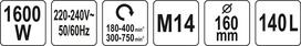 skiedinio maisykle - Yato (YT-82607) - 3 nuotrauka
