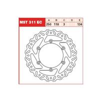 Stabdžių diskas MST311EC Priekis fiksuotas TRW 250/118/3mm/134mm
