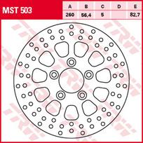 Stabdžių diskas MST503 Galas fiksuotas TRW 260/56,4/5mm/82,7mm