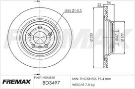 Stabdžių diskas FREMAX BD-3497