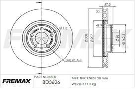 Stabdžių diskas FREMAX BD-3626