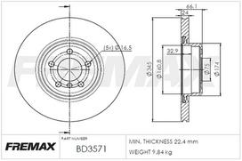 Stabdžių diskas FREMAX BD-3571