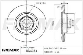 Stabdžių diskas FREMAX BD-6384