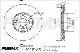 Stabdžių diskas FREMAX BD-3556