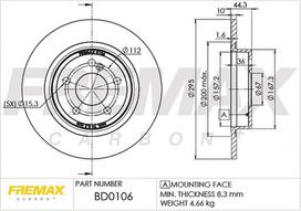 Stabdžių diskas FREMAX BD-0106