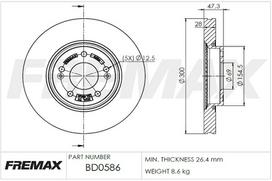 Stabdžių diskas FREMAX BD-0586