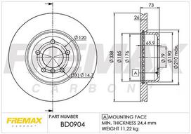 Stabdžių diskas FREMAX BD-1104