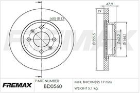 Stabdžių diskas FREMAX BD-0560