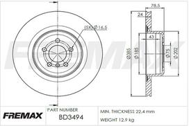 Stabdžių diskas FREMAX BD-3494