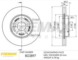 Stabdžių diskas FREMAX BD-2897