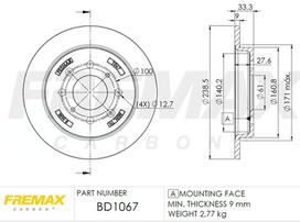 Stabdžių diskas FREMAX BD-1067