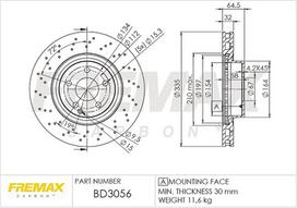 Stabdžių diskas FREMAX BD-3056