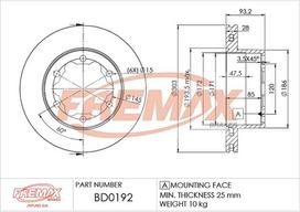 Stabdžių diskas FREMAX BD-0192