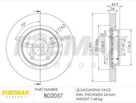 Stabdžių diskas FREMAX BD-2057