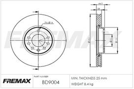 Stabdžių diskas FREMAX BD-9004