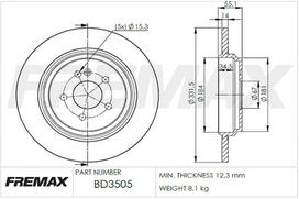 Stabdžių diskas FREMAX BD-3505