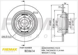 Stabdžių diskas FREMAX BD-3614